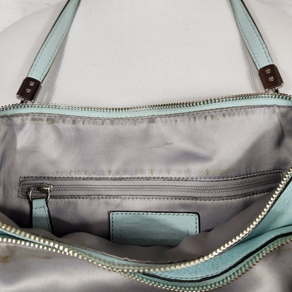 COACH Purse Blue Madison Cafe Carryall Sea Mist Shoulder Bag F27859 - Picture 11 of 16